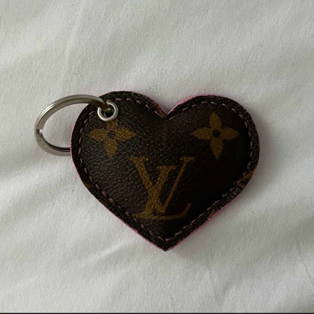 repurposed louis vuitton heart keychain